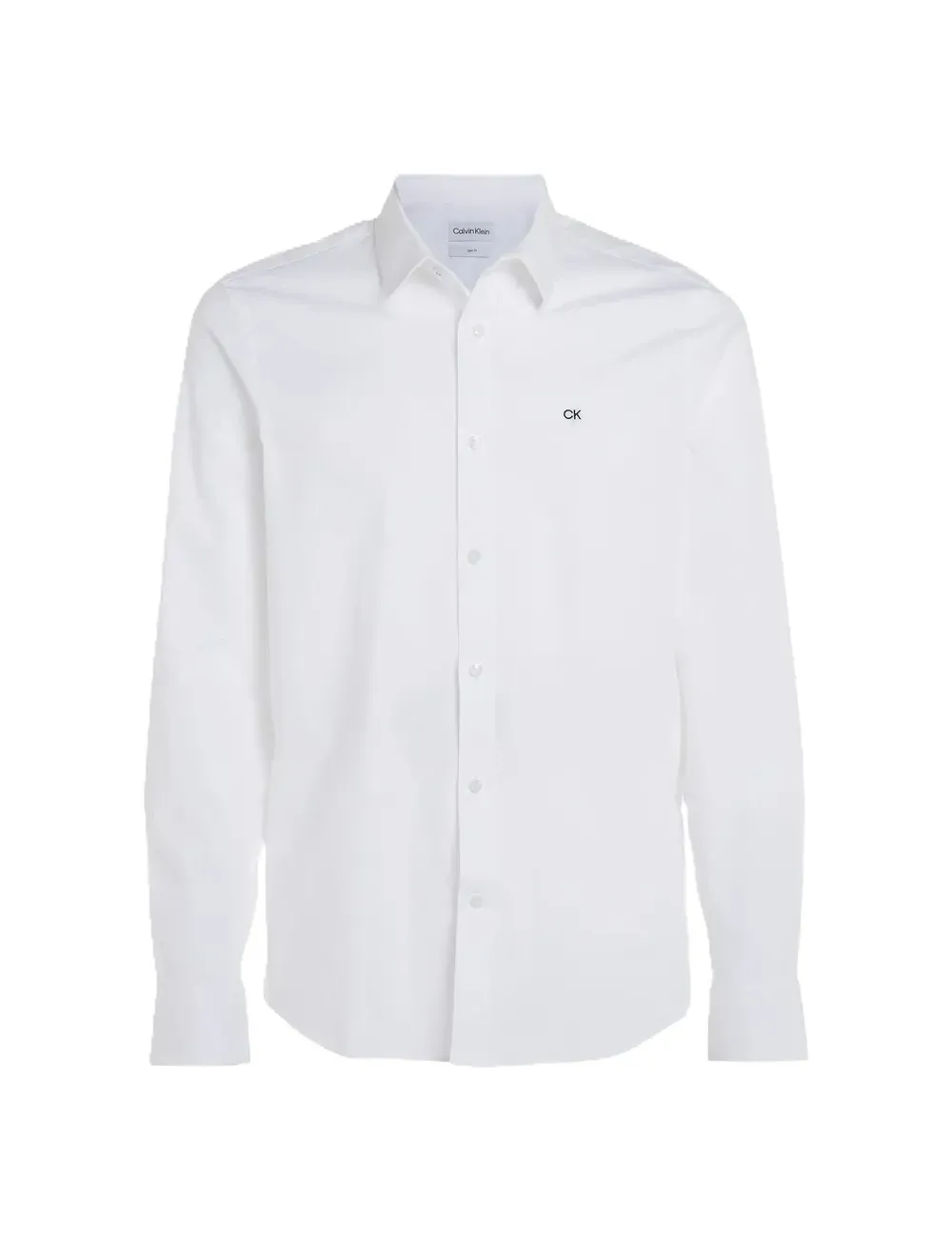 Camicia uomo slim fit in popeline di cotone elasticizzato con logo K10K110856 Calvin Klein