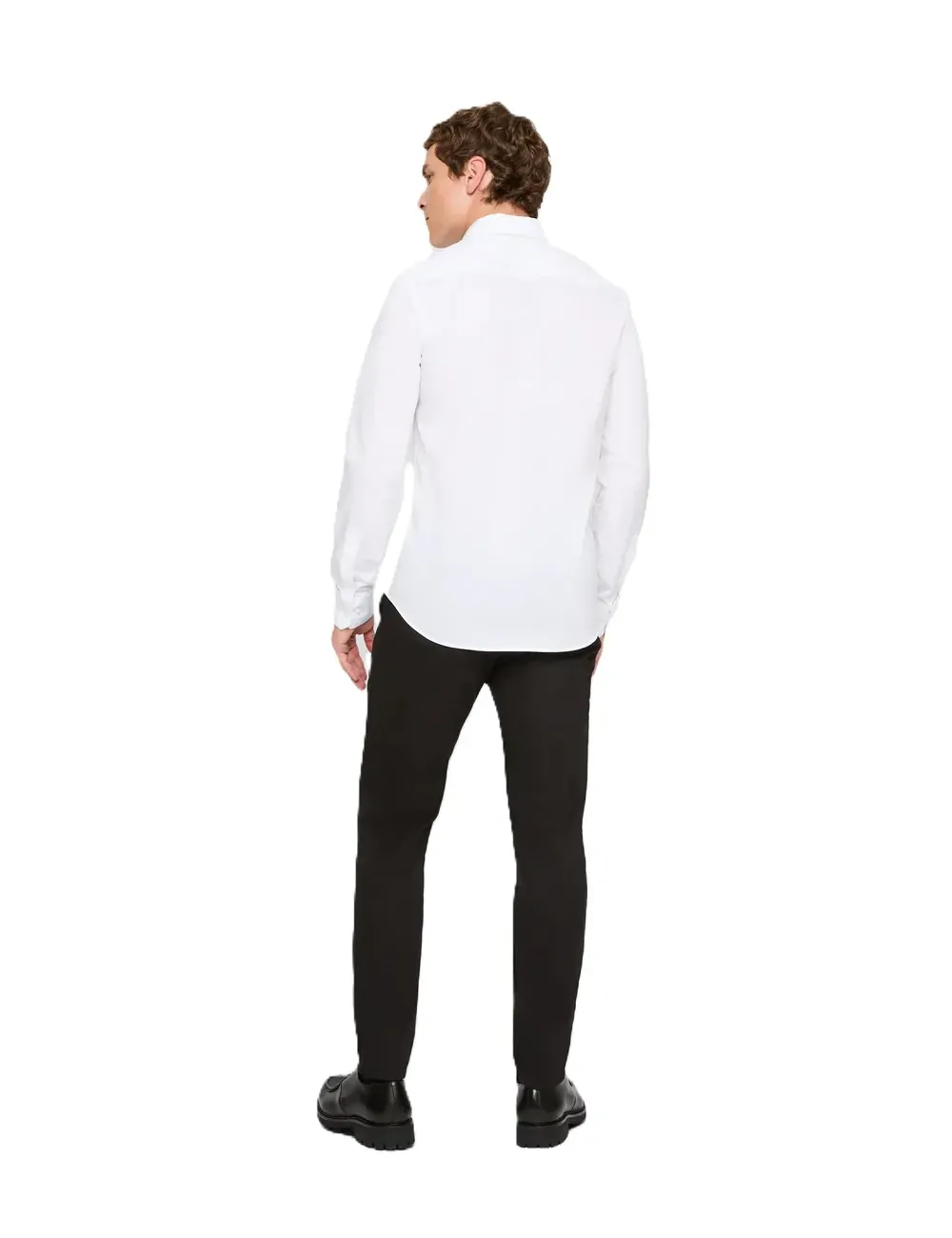 Camicia uomo slim fit in popeline di cotone elasticizzato con logo K10K110856 Calvin Klein